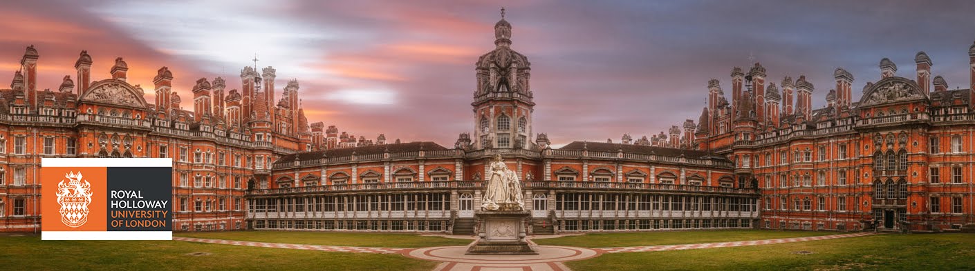 panoramic view of some buildings at Royal Holloway University